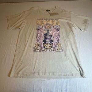 Zutter USA‎ Women's Distressed Oversized Rock & Roll T-Shirt Size M/L NWT